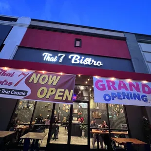 the front of the restaurant