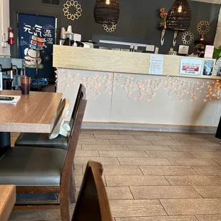 the counter and seating area