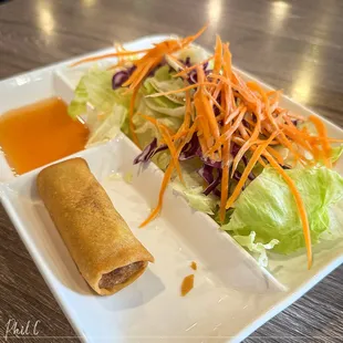 Egg roll and salad with lunch specials