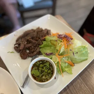 a plate of food on a table
