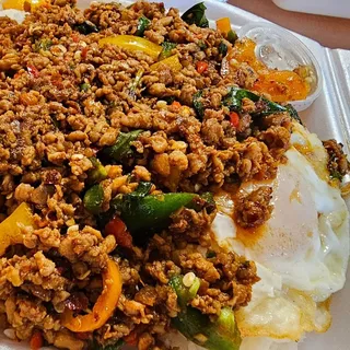 Basil Chicken over Rice