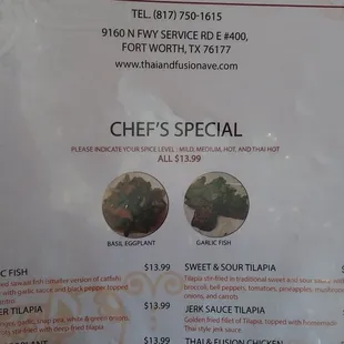 menu