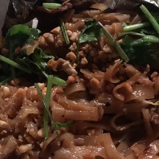 Beef and shrimp pad Thai