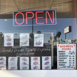 Menu as of March 2022