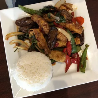 Tofu Eggplant with Basil Lunch