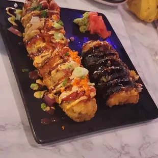 Godzilla roll and hot pocket roll