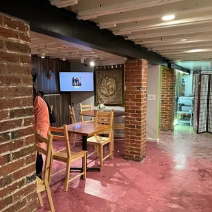 inside facing the back