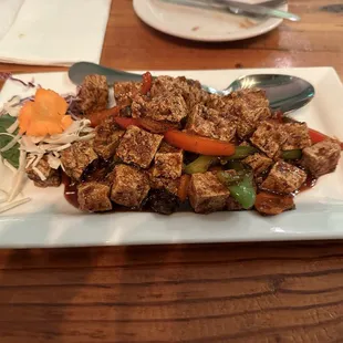 Crispy fried tofu.