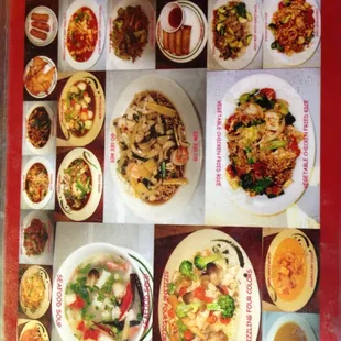 Pictures of menu items