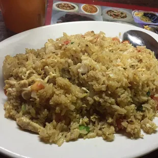 Chicken fried rice. Huge portion