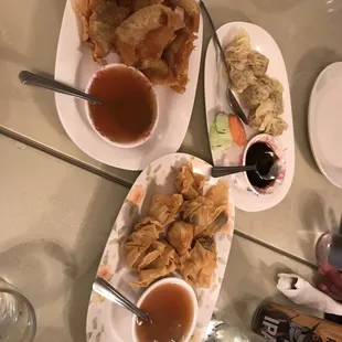 Chicken wonton, fried and steamed.  Both very good.  Also ordered the veggie/mushroom fried wonton, equally as good!