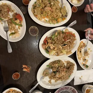a table full of food