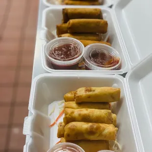 Veggie spring roll and Cheese Steak Roll