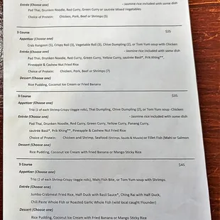 This is their 2023 Restaurant Week Menu.  Photo taken January 21, 2023.