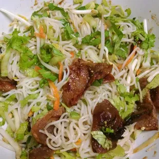 Pork vermicelli (the Pho is great, but menu has even more options).
