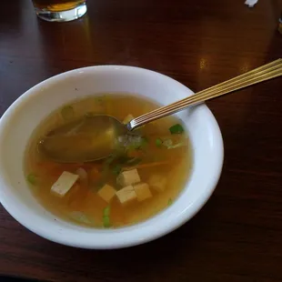 Flavorful soup served with entree