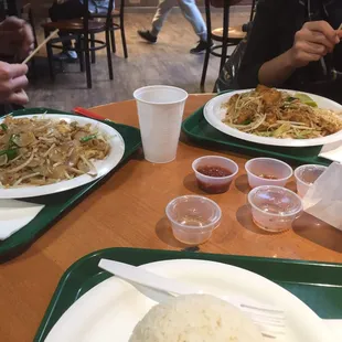 Pad Thai on right