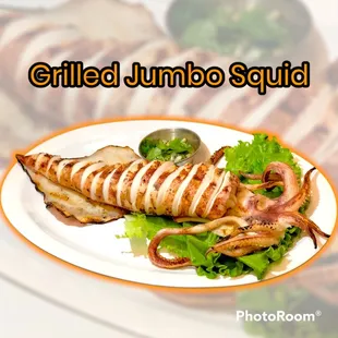 Grilled jumbo squid