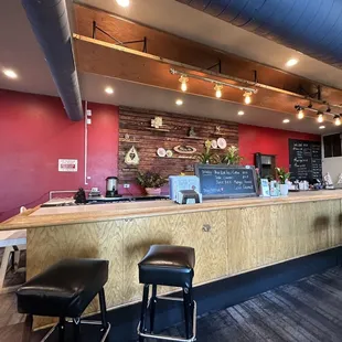the counter and seating area