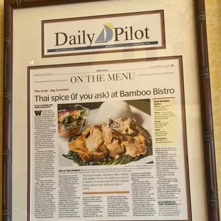the daily pilot on the menu