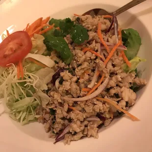 A lot of protein and salad to balance out. Just needed more flavor. But my favorite dish of the night.