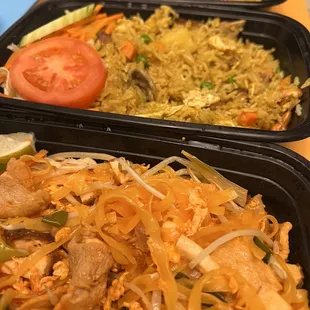 Pad Thai, Pad See Ew, and Pineapple Fried Rice from Bangkok Thai