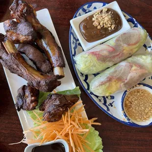 21. Thai BBQ Ribs and 2. Siam Spring Rolls