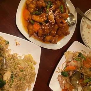 Thai Fried Rice, Orange Chicken, Siamese Chow Mein Plate