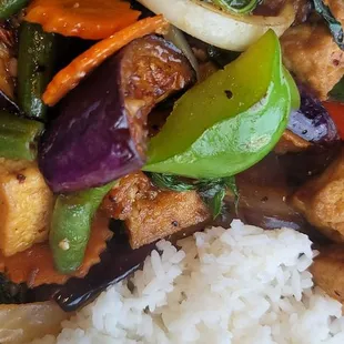 Egg plant with tofu....