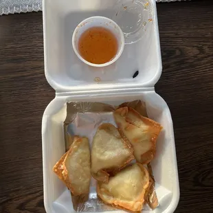 5. Crab Rangoon (minus one piece that I ate)