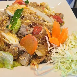 My husband likes the glass noodles.