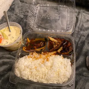 a meal in a plastic container