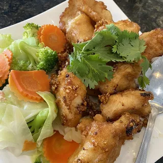 F12. Basa Filet with Garlic Sauce