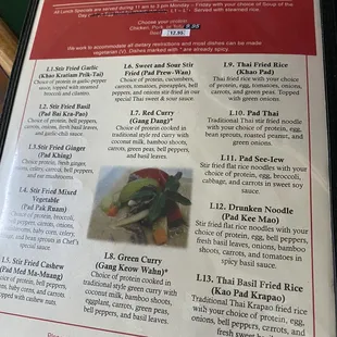 menu