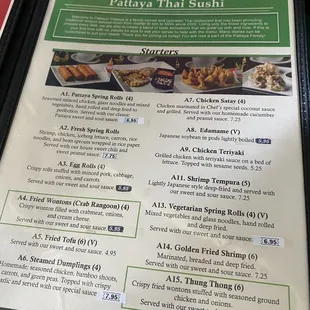 the menu