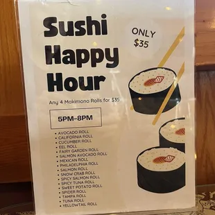 menu, sushi and sashimi