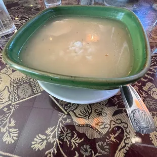 Chicken &amp; Rice soup (without the shiitake mushrooms and scallions)