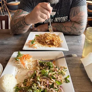 Larb Chicken and Pad thai