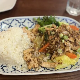 Pad Kra Tiem (chicken)