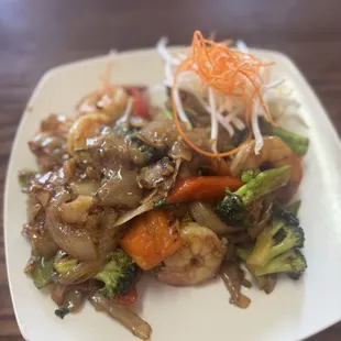 Pad Kee Mao with Shrimp