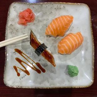 Sake Nigiri  and Unagi Nigiri