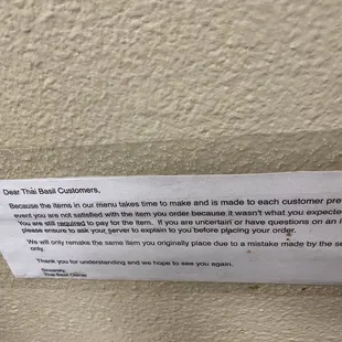 Sign about the food spicy levels