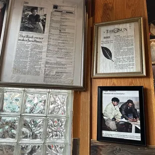 Memorabilia of the restaurant
