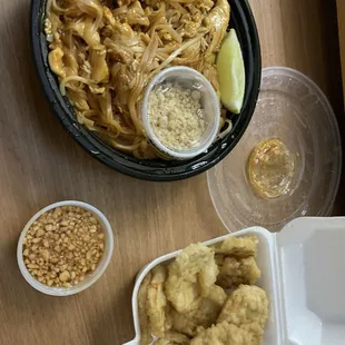 Pad Thai Noodle with Potato Appetizer.