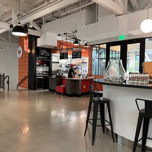 the inside of a restaurant