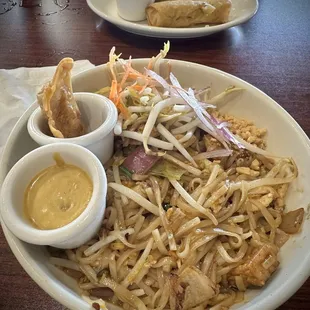 Pad Thai and Veggie Spring Rolls