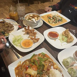 a table full of food