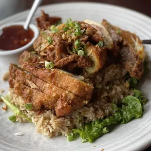 Fried chicken  fried rice