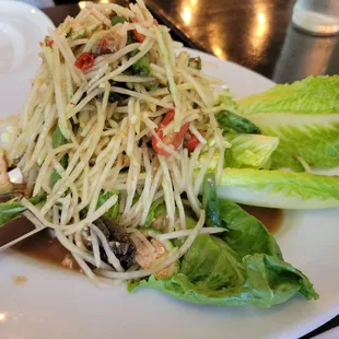 Lao version of papaya salad is hot!!!