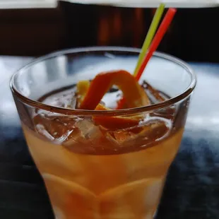 A (muddled) Old Fashioned; not my favorite take on the drink.